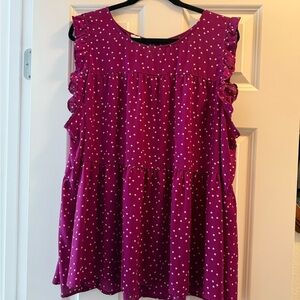 Maurices Purple Polka Dot Blouse